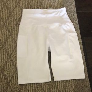 White biker shorts